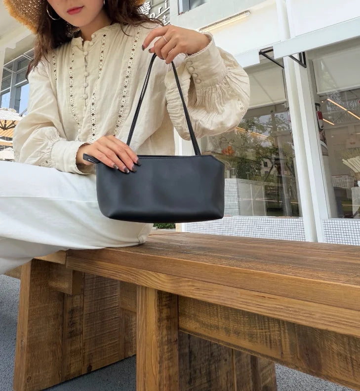 Keep Kapu【Mahjong Bag】Brown Full Sheepskin Retro Casual Commuter Handbag Versatile Shoulder Bag (mahjong shoulder bag)