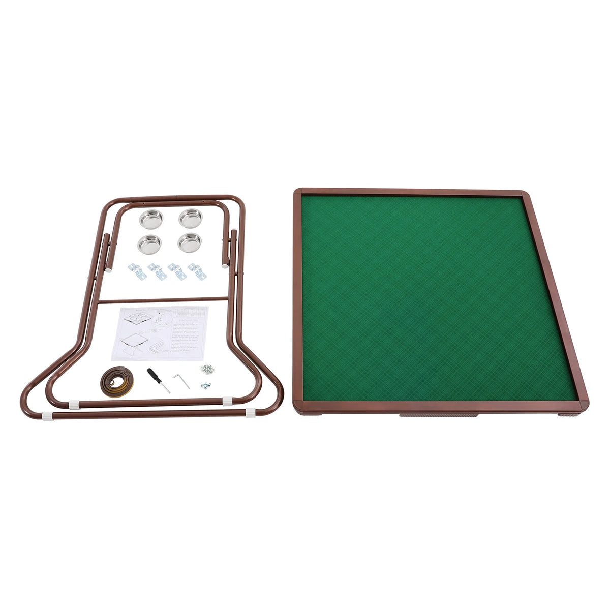35in Foldable Mahjong Table, Mahjong Table with 4 Cup Holders & 4 Drawers for 4 People, Portable Mahjong Table Bearing 150kg (foldable mahjong table)