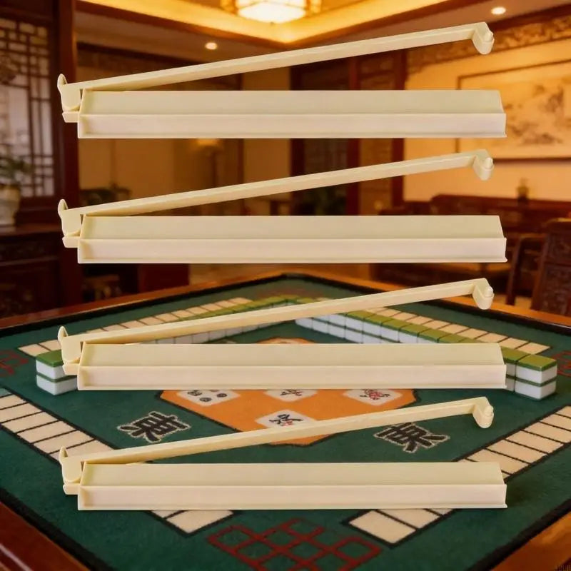 Compact 18 Inch Mahjong Tile Holders And Push Tools Great For Family Gatherings A2UB (mahjong racks and pushers)