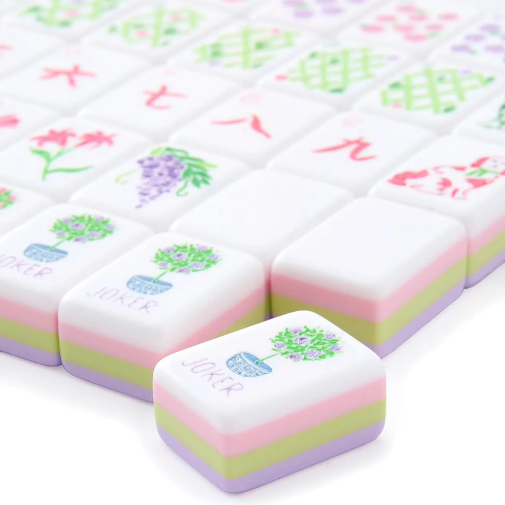 4 Layer Acrylic Mahjong 160pcs American Mahjong Tiles Set for Adults with Light Purple Back Portable Travel Leisure Board Game (acrylic american mahjong set)