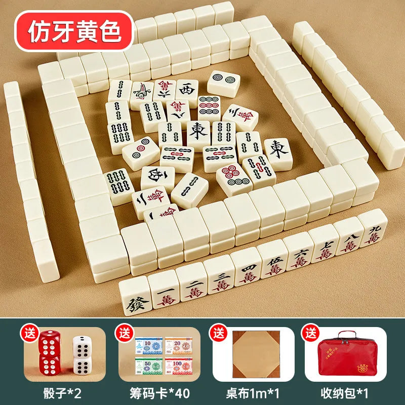 Hand Rubbed Mahjong Tiles, 42 mm, Household Size