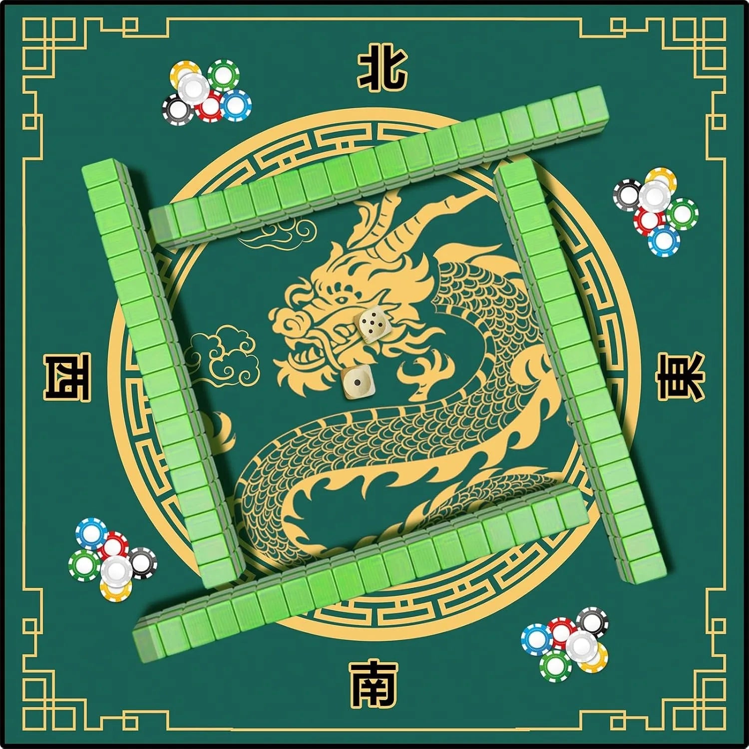 70/80/90cm mahjong game rubber table mat creative design gathering multiplayer game mahjong table mat entertainment accessories (mahjong table mat)