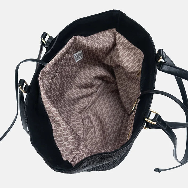 Mahjong Straw Bag, Woven Bucket Bag, Large Capacity