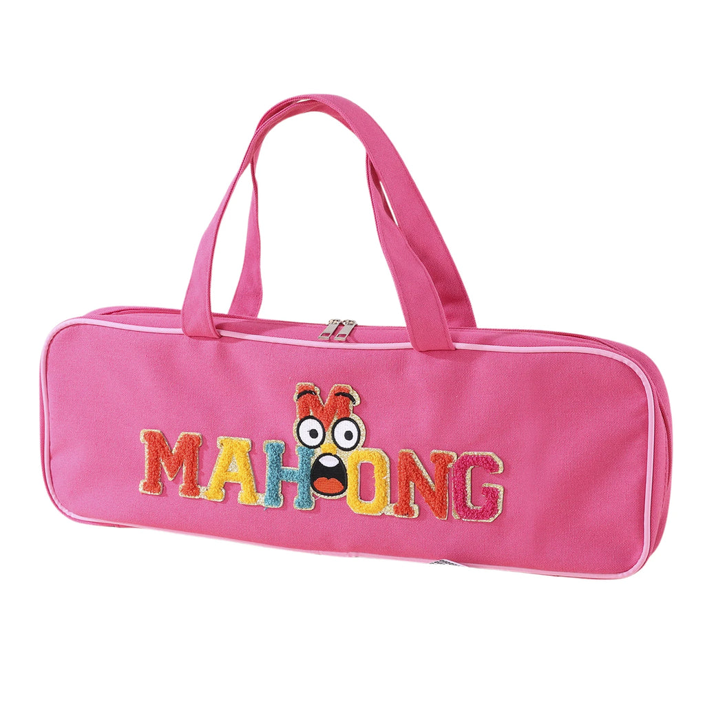 Canvas Waterproof Mahjong Tile Bag Large Capacity Mahjong Bag with Zipper for Business Studio Home Travel Adults Teens (mahjong tile carrying bag)