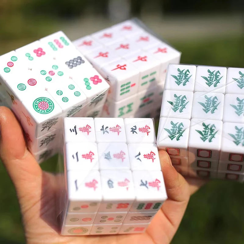 Tiktok Three-tier mahjong cube Decompression Toys Infinity Flip Magic Cube Puzzle Relieve Autism Calm Home Braille Games ornamen (tiktok mahjong set)