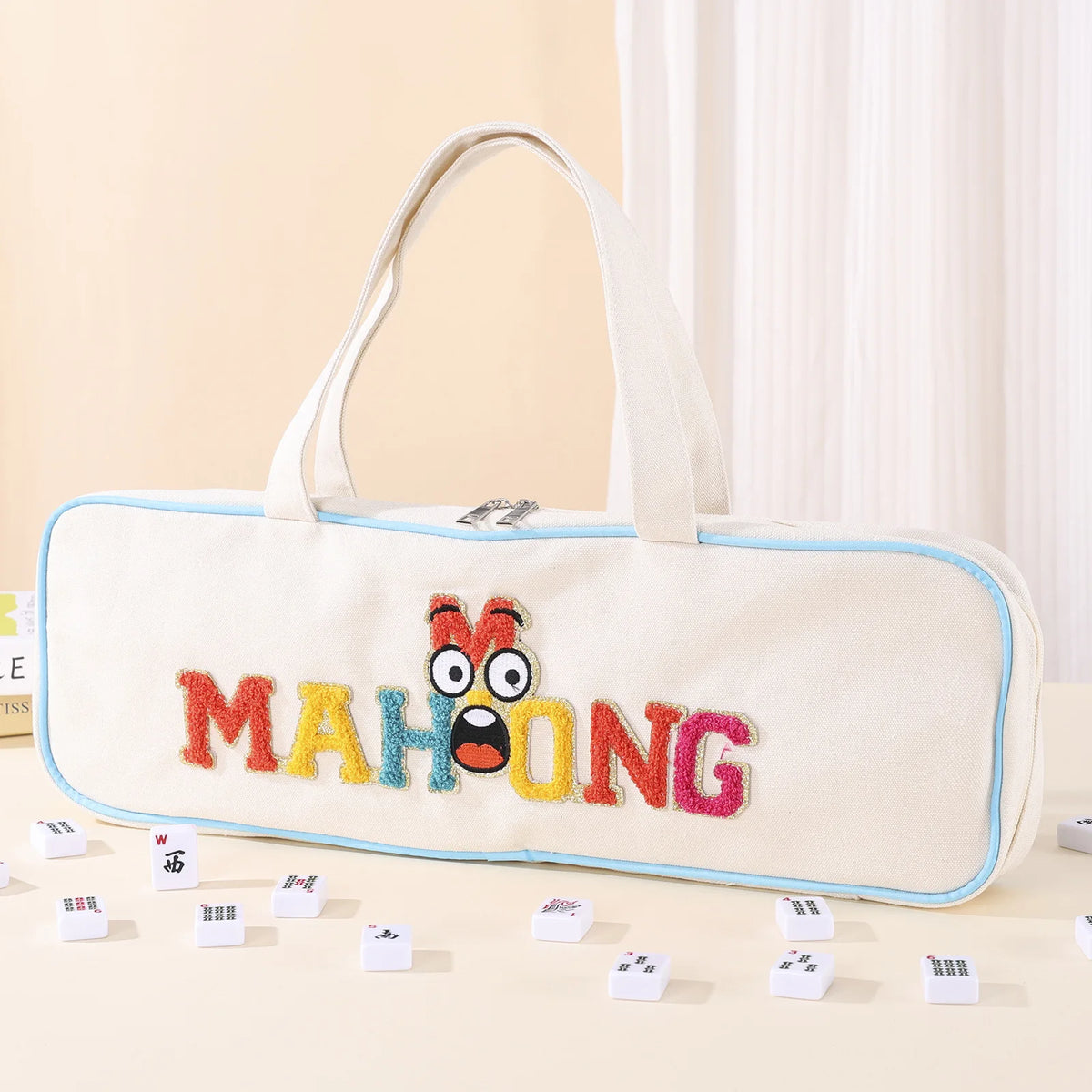 Mahjong Tile Storage Bag, Waterproof Canvas