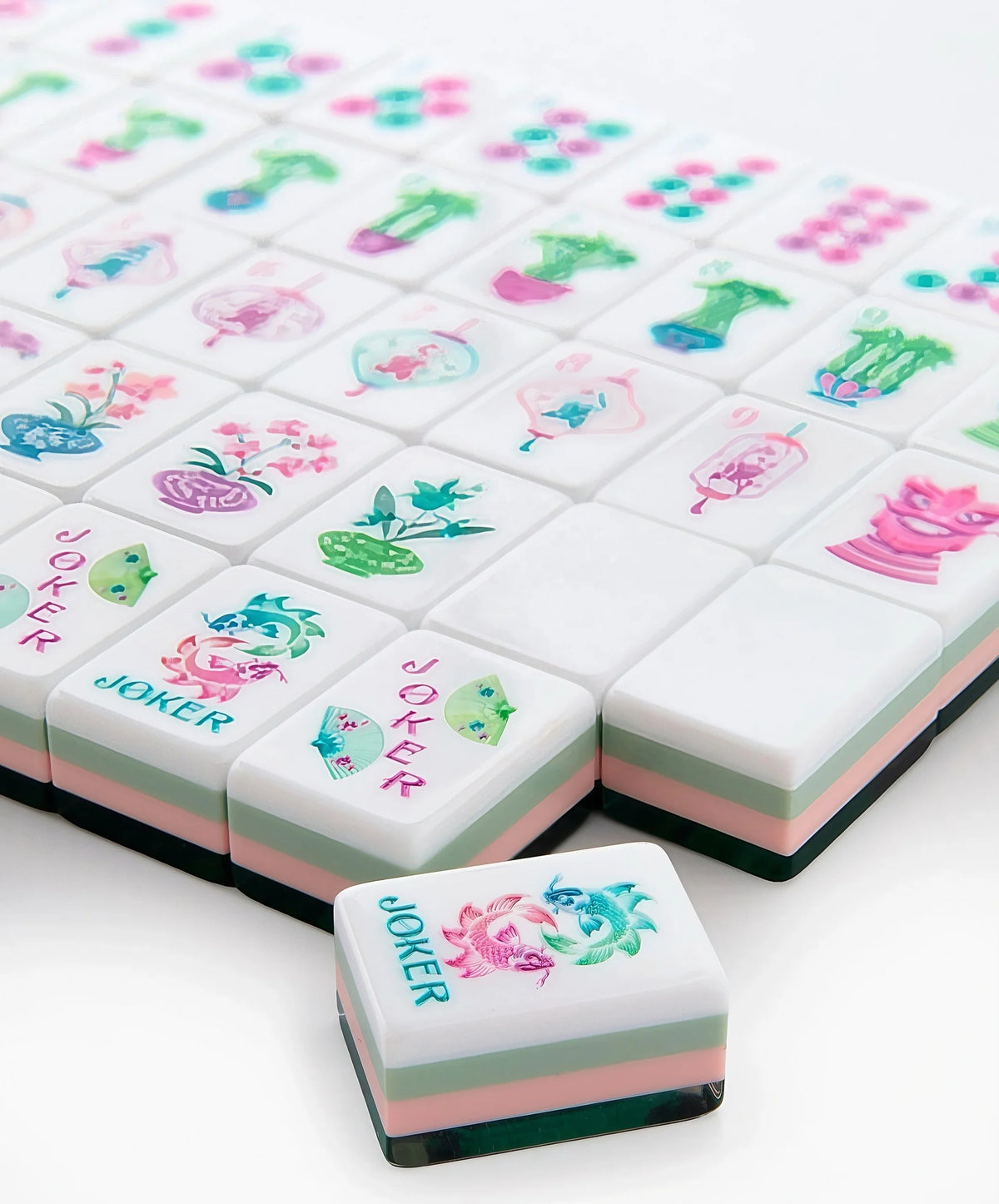 Emerald Mahjong Tiles, Acrylic, with Carry Bag | Magnolia