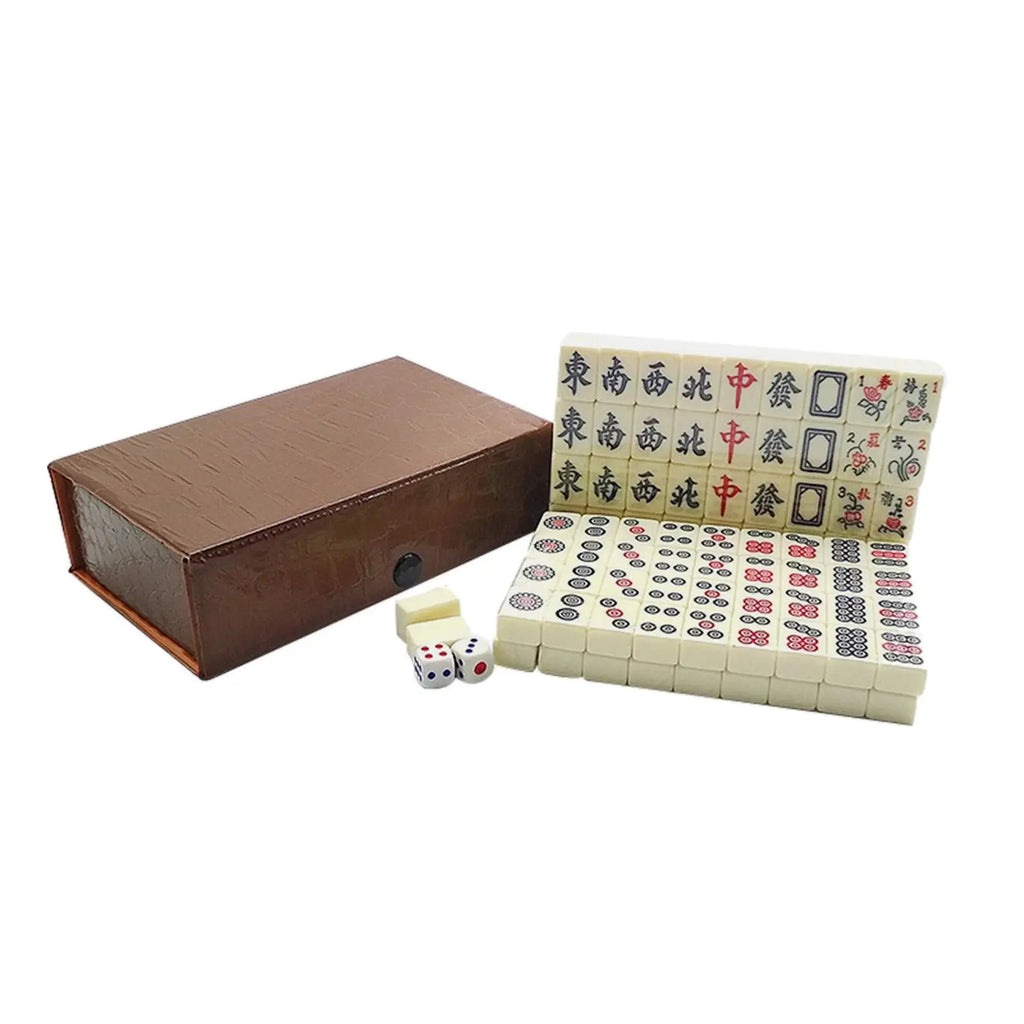Chinese Mahjong Game Set 144 Sheets Traditional Chinese Version Game classic tiles Games Travel Mahjong Set for Travel (traditional chinese mahjong set)