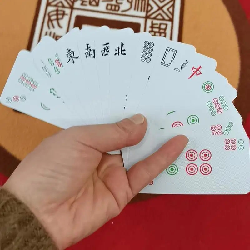 Mahjong Playing Cards PVC, 136 Card Set, Waterproof