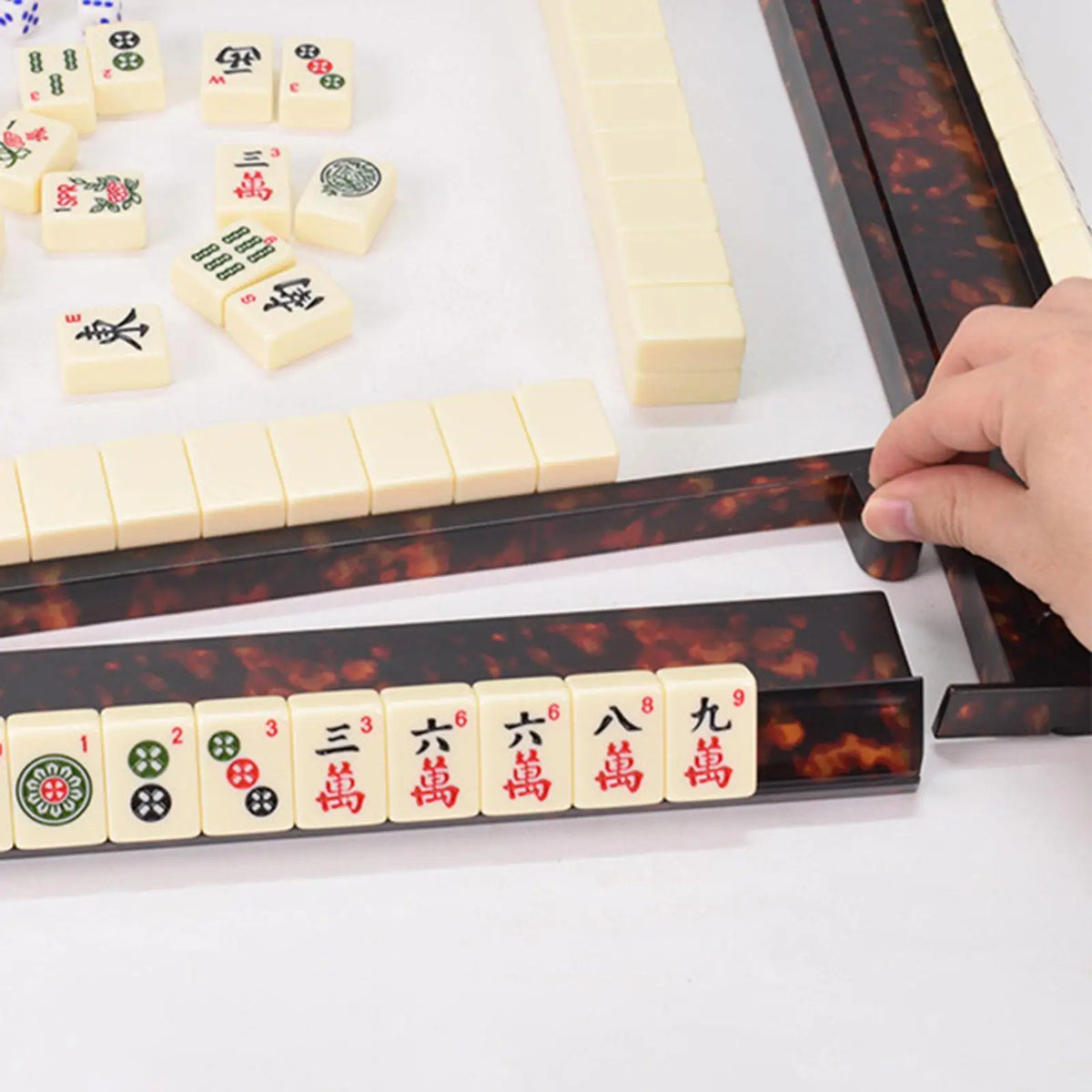 Tortoiseshell Mahjong Rack, Set of 4, Anti Slip