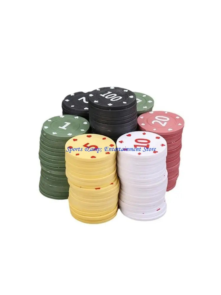 G7NF Pack of 100Pcs Game Wagering Mahjong Money Chip Set For Gambling Game Playings Counting and Other Recreations Game (mahjong scoring coins)