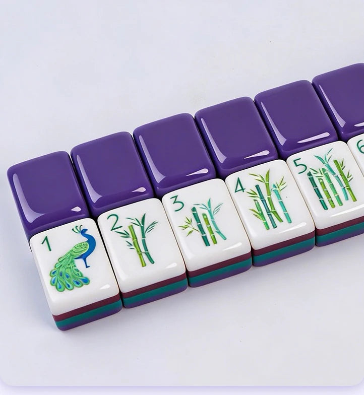 Custom-made Layer American Mahjong Tiles purple 4 People Party Mahjong Acrylic Mahjong American (purple mahjong tiles set)