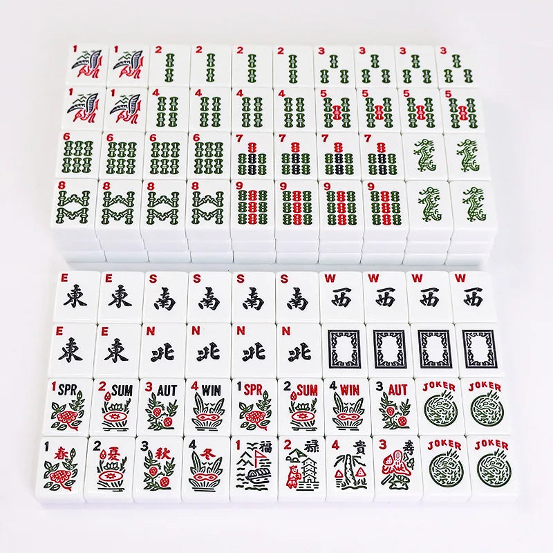 30mm American Jewish Travel Mahjong Set 166 Tiles Durable Melamine Portable USA Style Game for Traditional & Modern Players Gift (jewish mahjong set)