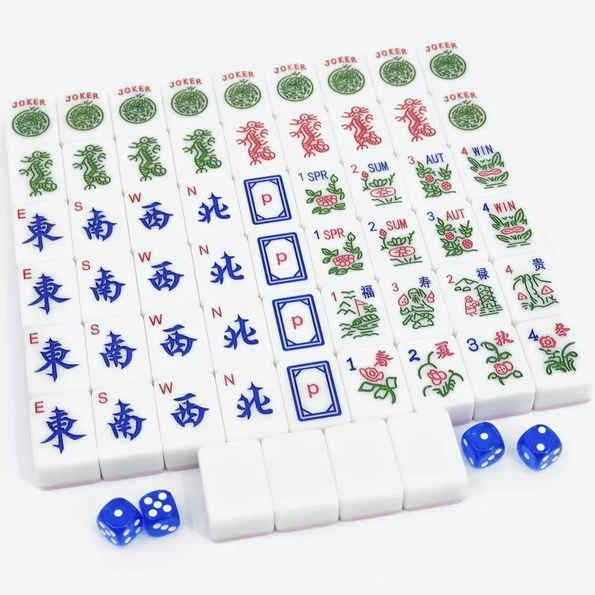 Complete American Mahjong Set with 166 Pink Tiles Dice Chips and Carrying Bag (american mahjong set pink tiles)