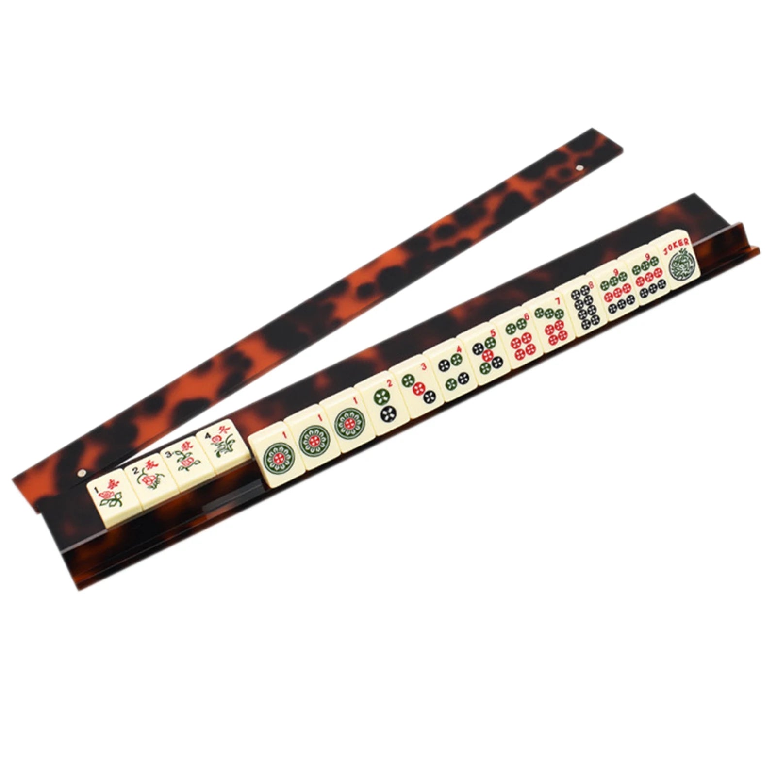 Tortoise-Shell Acrylic Mahjong Rack With Fully Detachable Magnetic Pushers Family Game Night Fun（Product Is Sold Separately） (mahjong rack detachable pusher)
