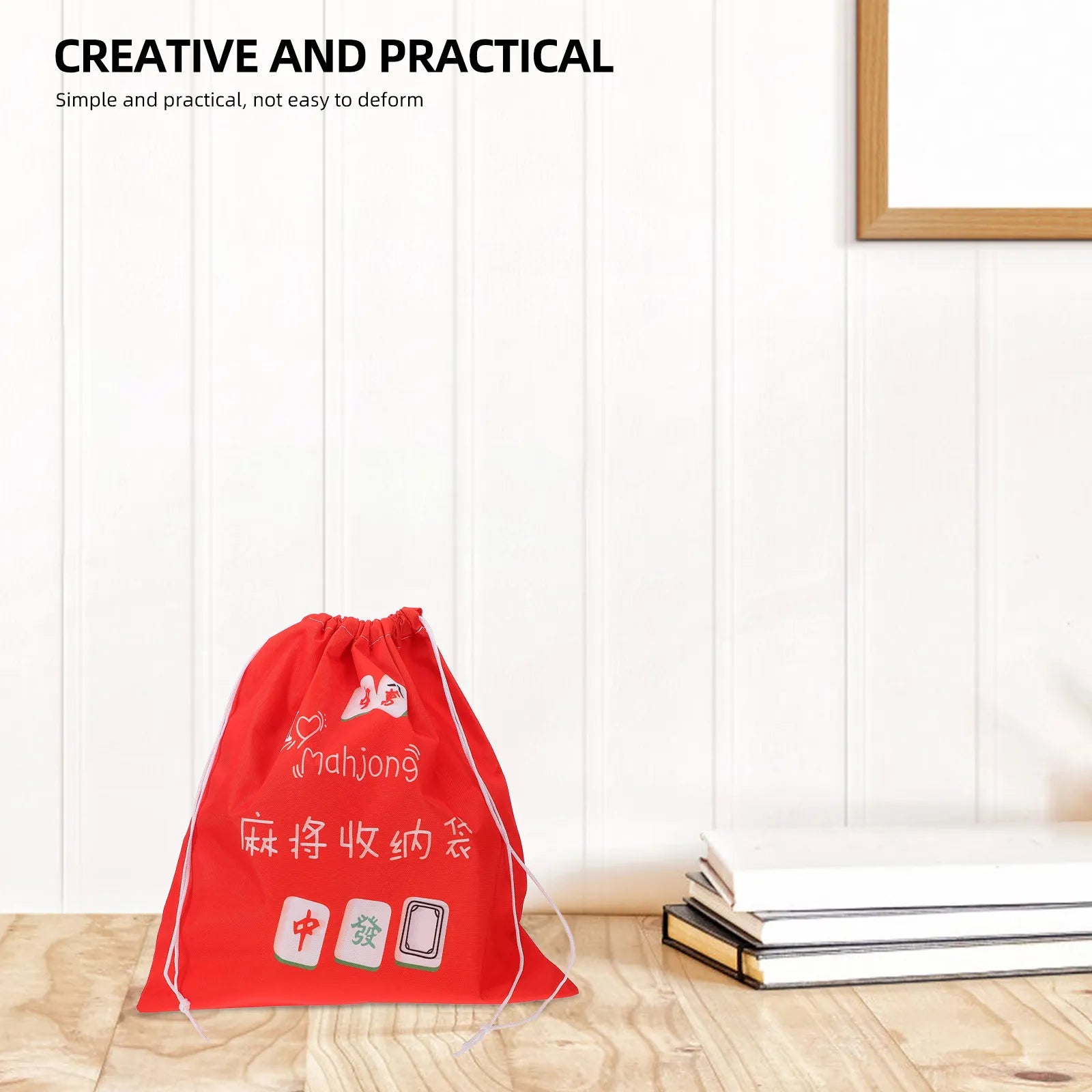 Portable Mahjong Storage Bag Oxford Fabric Drawstring Organizer Lightweight Foldable Mahjong Holder Travel Carry Pouch for Tiles (portable mahjong storage bag)