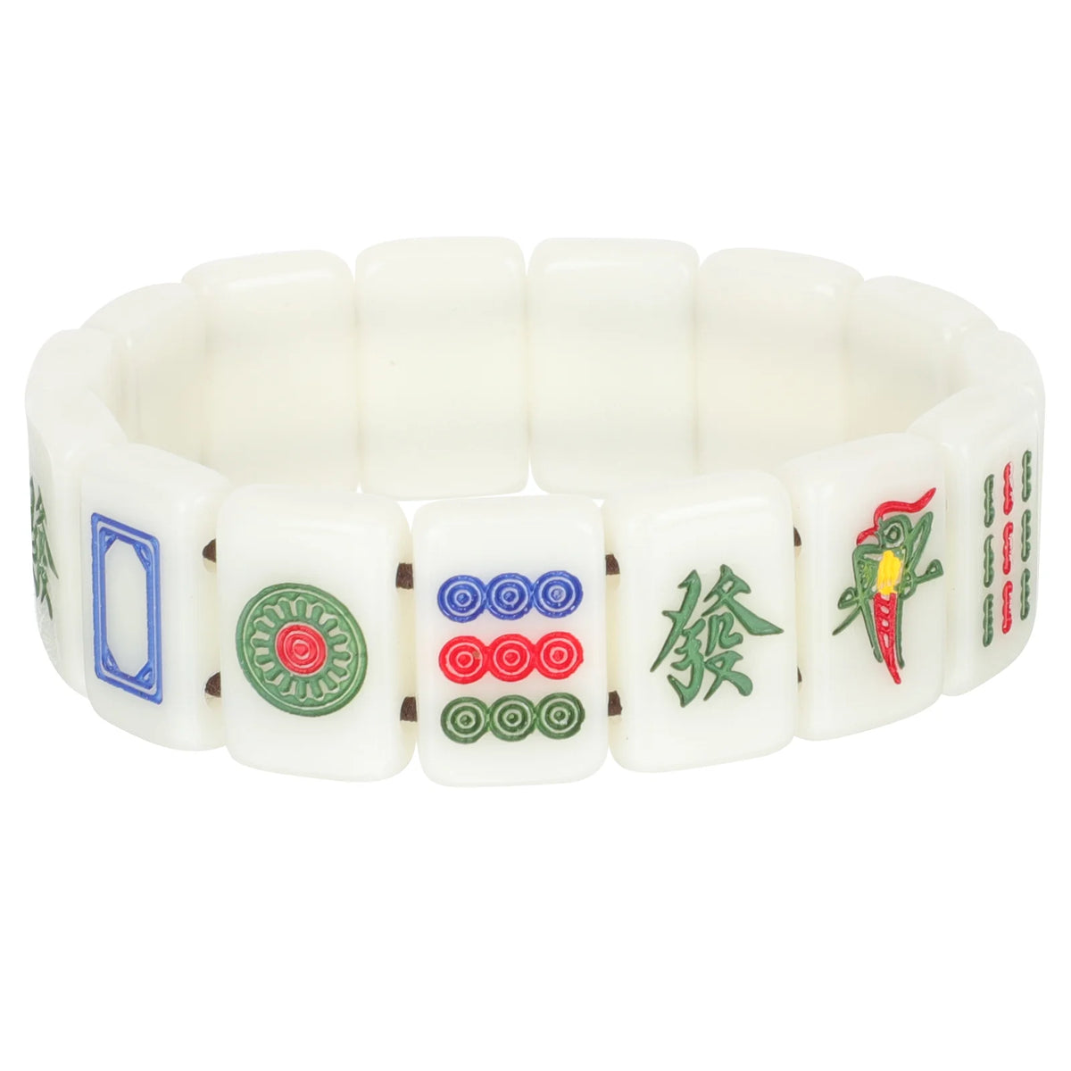 Elastic Acrylic Mahjong Bracelet For Men Couples Mahjong Tiles Fashion Jewelry Accessories Wrist Chains Gift Bracelets (mahjong tile bracelet)