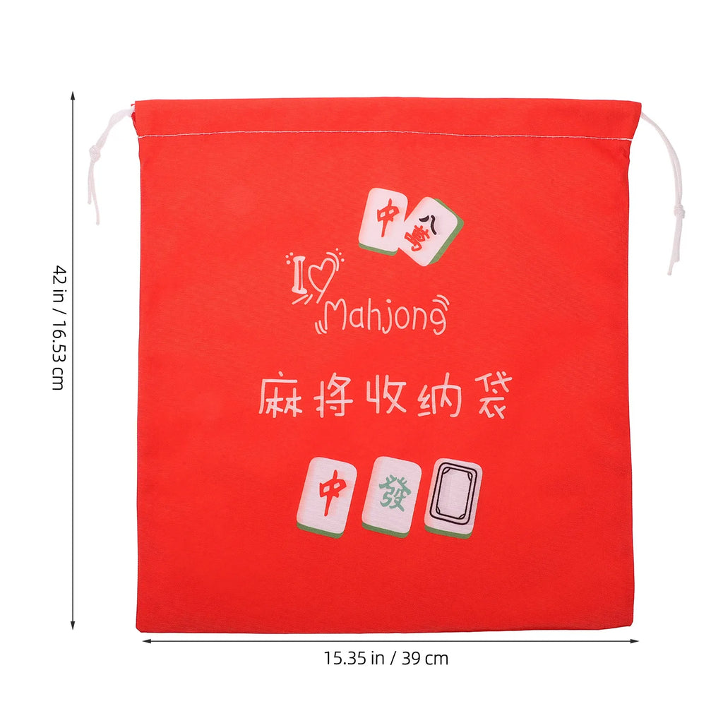 Portable Mahjong Storage Bag Oxford Fabric Drawstring Organizer Lightweight Foldable Mahjong Holder Travel Carry Pouch for Tiles (portable mahjong storage bag)