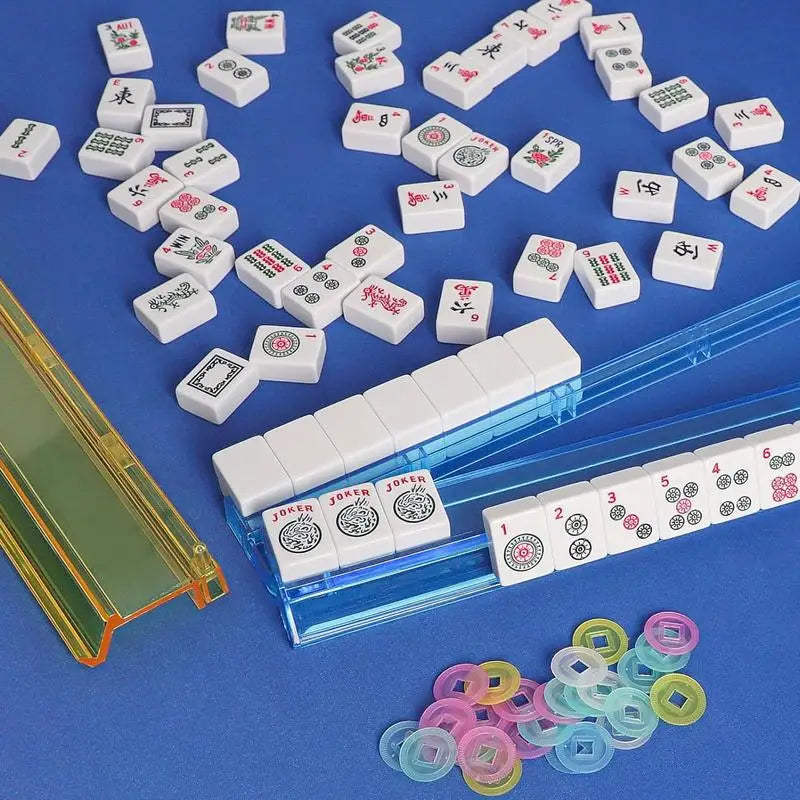 4pcs Mahjong Pusher Rack Clear Multicolor Mahjong Pusher Racks Acrylic Storage Organizer Board Game Accessories Mahjong Supplies (multicolor mahjong rack)