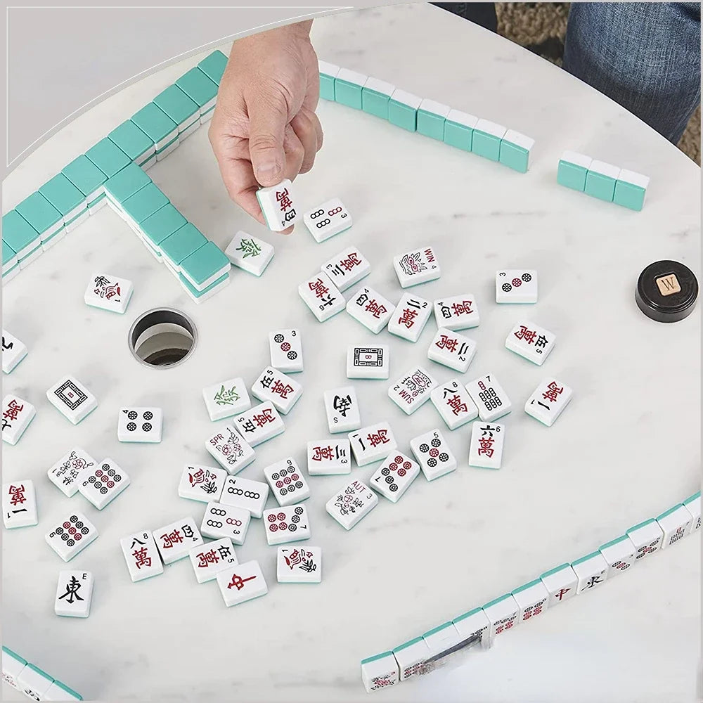Mahjong Card Set, Wooden Box, 152 Cards