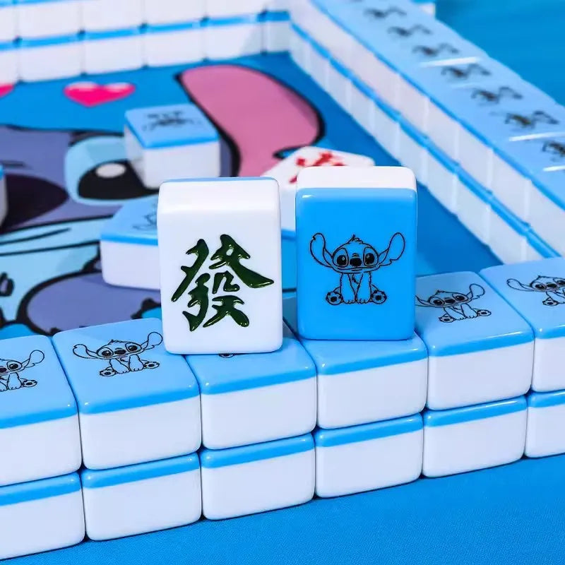 Small 26mm Sanrio Melody Mahjong Set with Numbers Kuromi Pochacco Hello Kitty Puzzle Board Game Chess Cards Friends Family Gift (kuromi mahjong set)