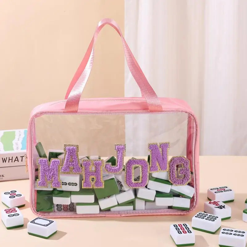 Mahjong Tile Organizer Bag, Waterproof PVC, Large