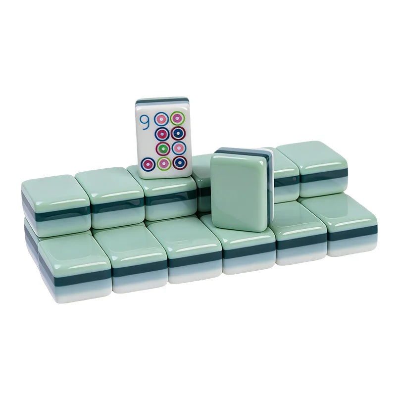 American Mahjong Set Acrylic Material Dark Green Color 4-Layer Mahjong Tiles Suitable for Home Party Outdoor Leisure Activities (dark green mahjong set)