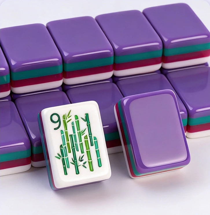 Custom-made Layer American Mahjong Tiles purple 4 People Party Mahjong Acrylic Mahjong American (purple mahjong tiles set)