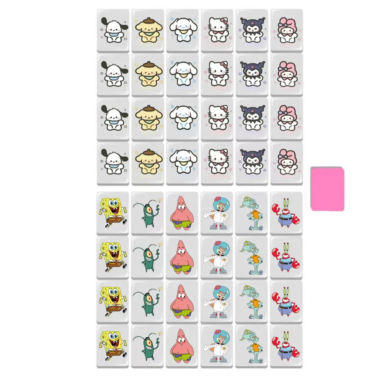 Sanrio Mini Kid Blocks Seaside Escape HelloKitty Mahjong Set Memory Matching Game Party Family Board Game Educational Puzzle Toy (mahjong puzzle game)