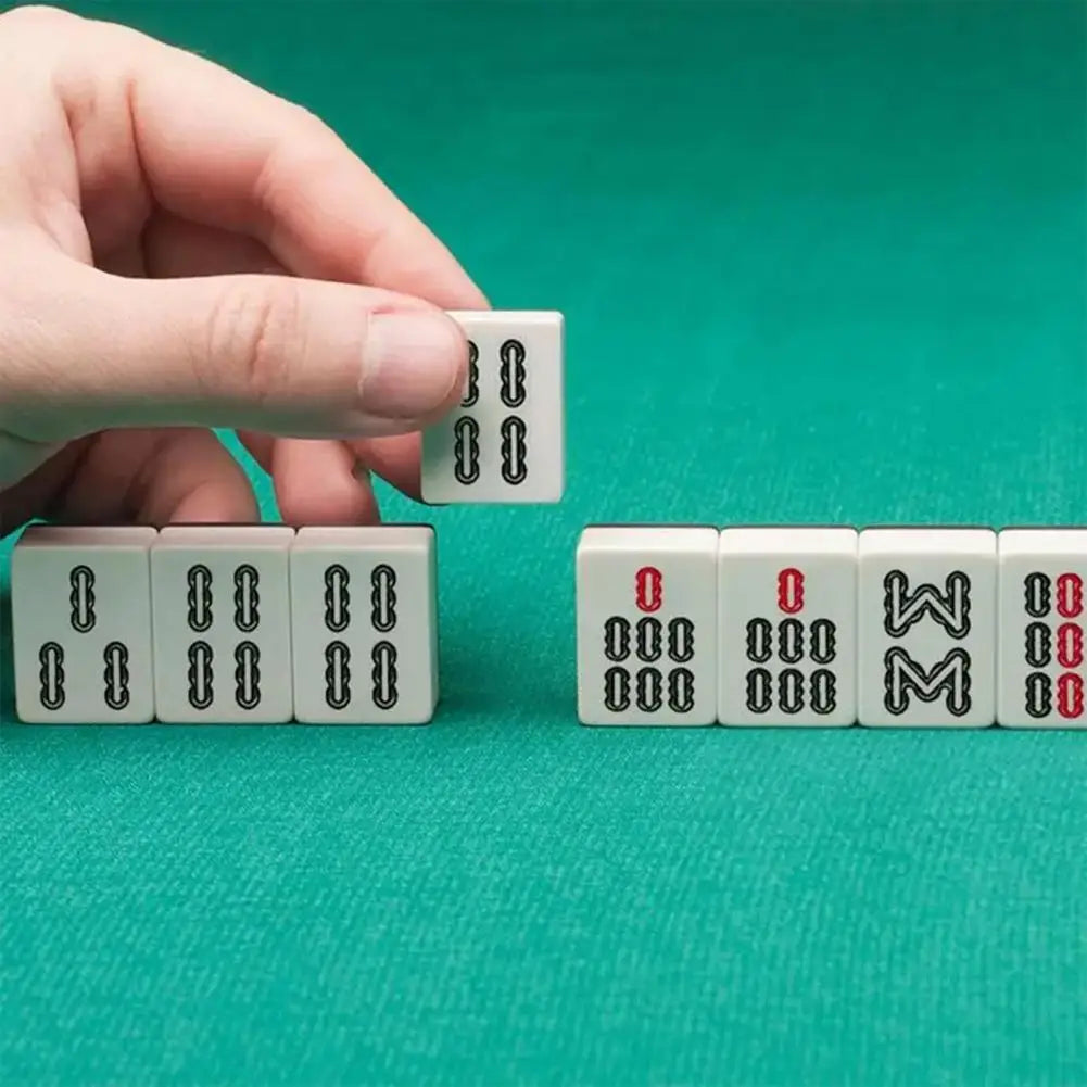 Portable Travel Mahjong Game Portable Mini Mahjong Game Set for Travel Home Parties Lightweight Classic Chinese Mahjong for Fun (portable travel mahjong game)
