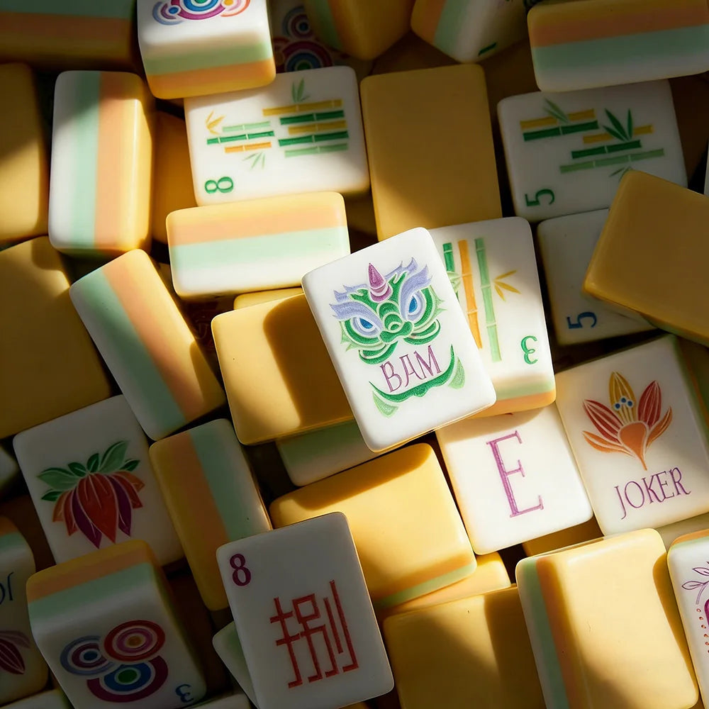 Modern Mahjong Set, 160 Tiles, Yellow Acrylic | Dahlia