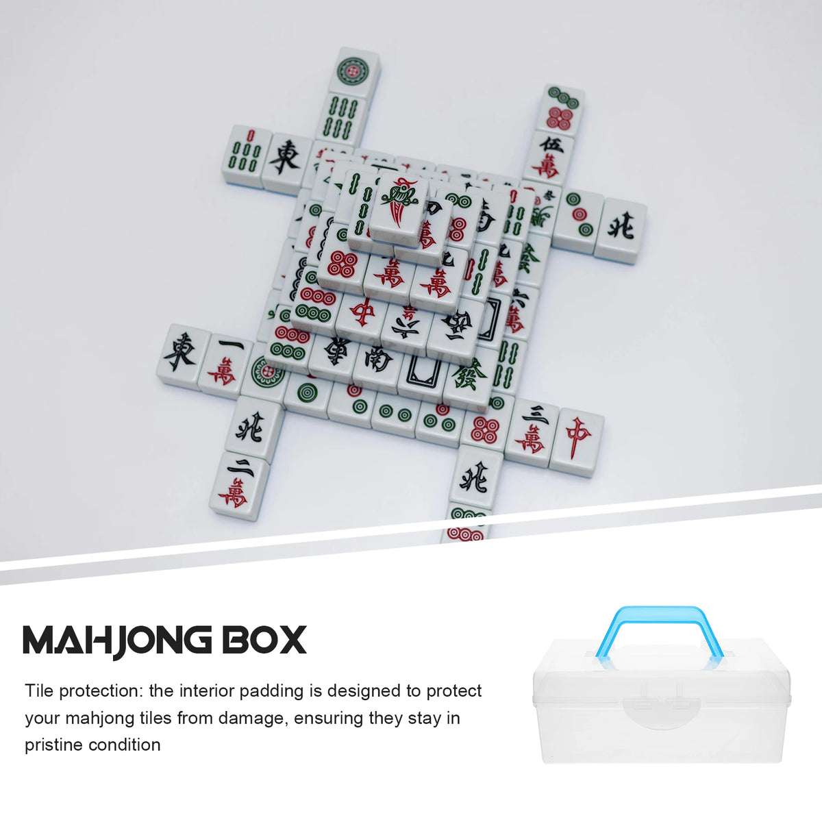 Vintage Mahjong Game Box Large Organized Storage Case for Tiles Multi Set Capacity Lightweight Easy Carry for Any Occasion (large mahjong storage box)