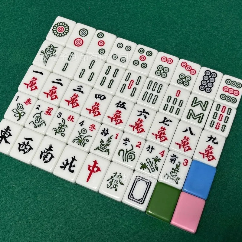 Mahjong Set with Handbag, 144 Numbered Tiles, 24 mm