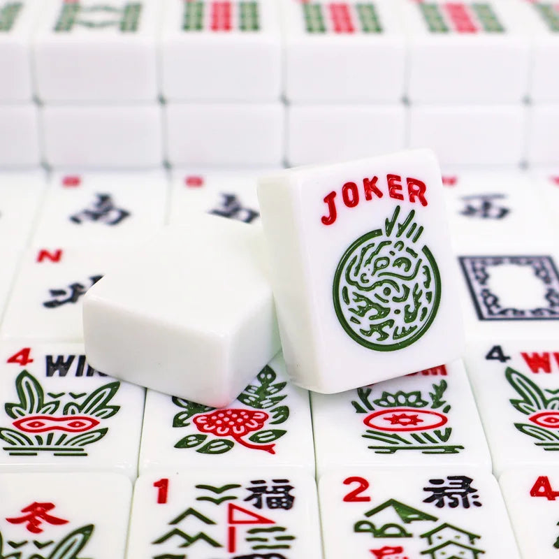 30mm American Jewish Travel Mahjong Set 166 Tiles Durable Melamine Portable USA Style Game for Traditional & Modern Players Gift (jewish mahjong set)