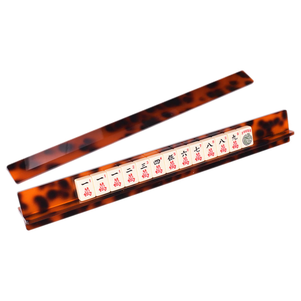 Tortoise-Shell Acrylic Mahjong Rack With Fully Detachable Magnetic Pushers Family Game Night Fun（Product Is Sold Separately） (mahjong rack detachable pusher)