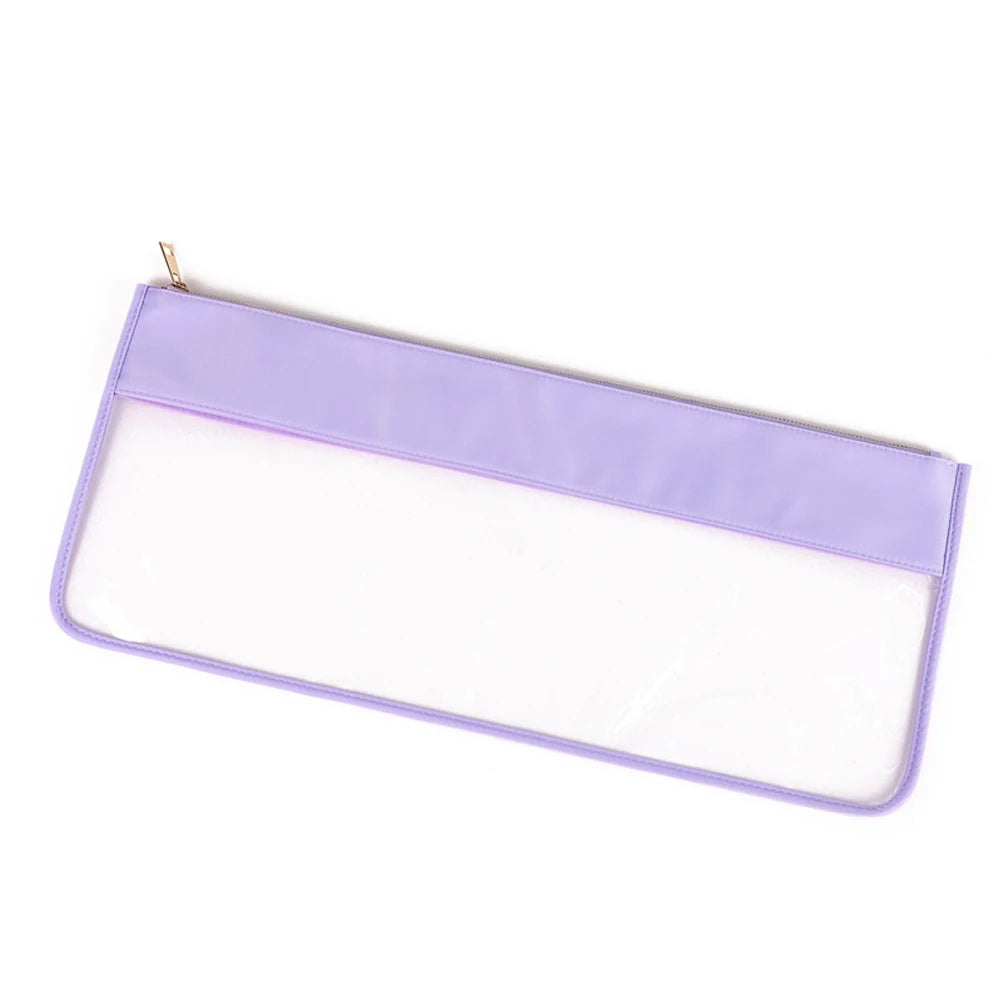 Transparent PVC Window Nylon Top Mahjong Tiles Storage Bag Large Capacity Clear Vinyl Flat Zipper Mahj Bag Stitched Mahjong Bag (clear mahjong tile bag)