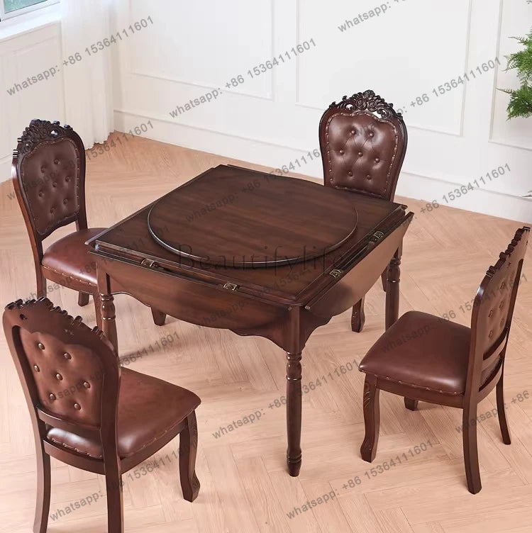 Solid Wood Mahjong Table, Automatic Dining Table