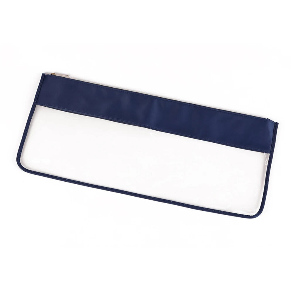 Transparent PVC Window Nylon Top Mahjong Tiles Storage Bag Large Capacity Clear Vinyl Flat Zipper Mahj Bag Stitched Mahjong Bag (clear mahjong tile bag)
