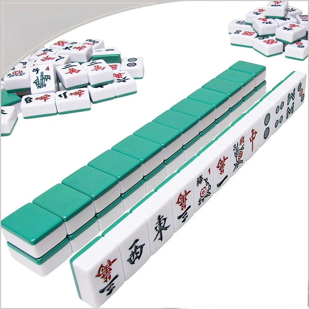 Mahjong Card Set, Wooden Box, 152 Cards