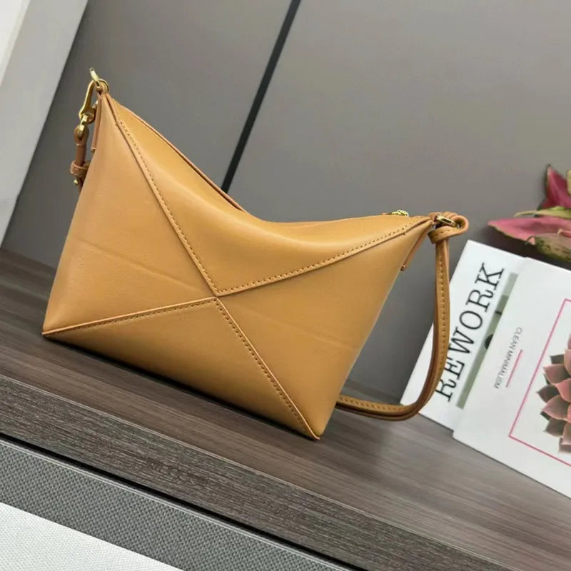 Foldable Geometric Mahjong Puzzle Leather Women's Crossbody Bag Single Shoulder Sling Bed Shape City Simple Style Small Squar... (mahjong crossbody bag)