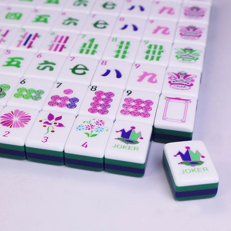 4 Layer Acrylic Mahjong Set, 160 Tiles, Cyan | Primrose