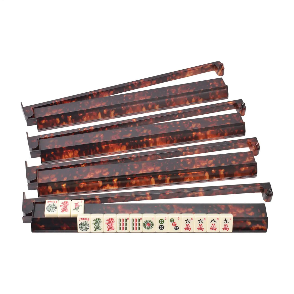Tortoiseshell Mahjong Rack, Set of 4, Anti Slip