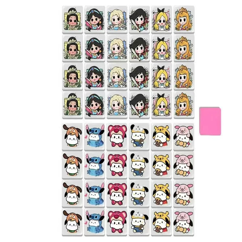 Sanrio Mini Kid Blocks Seaside Escape HelloKitty Mahjong Set Memory Matching Game Party Family Board Game Educational Puzzle Toy (mahjong puzzle game)