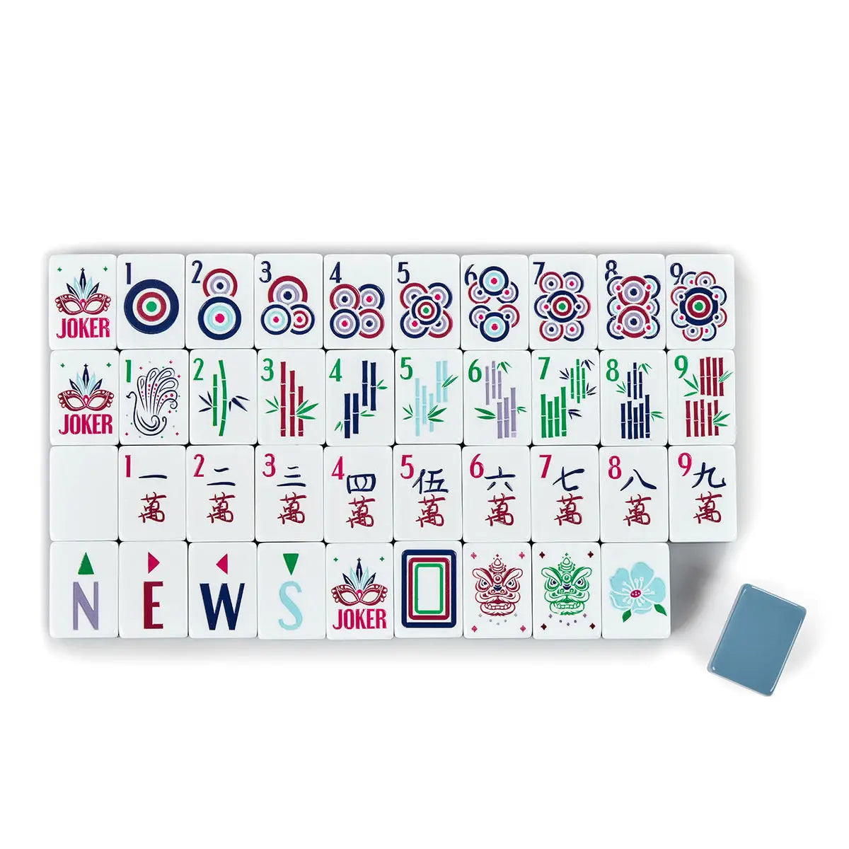 Blue Gray Acrylic American Mahjong Set Luxury Crystal Tiles with Storage Bag for Home Gift (blue acrylic mahjong set)