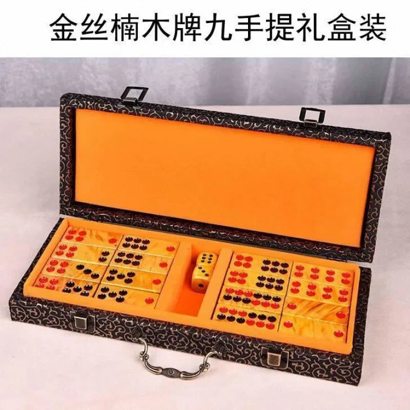 Sandalwood Mahjong Tiles, Hand Rubbed, Wooden Box