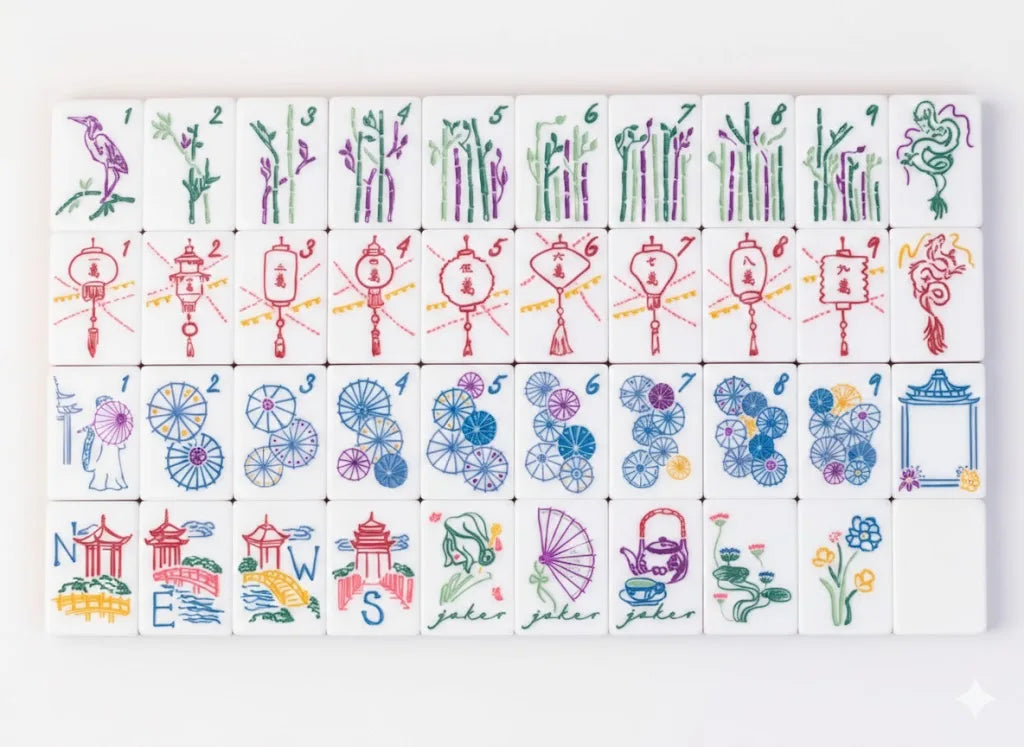 Factory OEM Color 160 Mahjong Tiles Mahjong Crafts  Luxury American Mahjong Art Tile Mini Acrylic Set Artworks (luxury american mahjong tiles)
