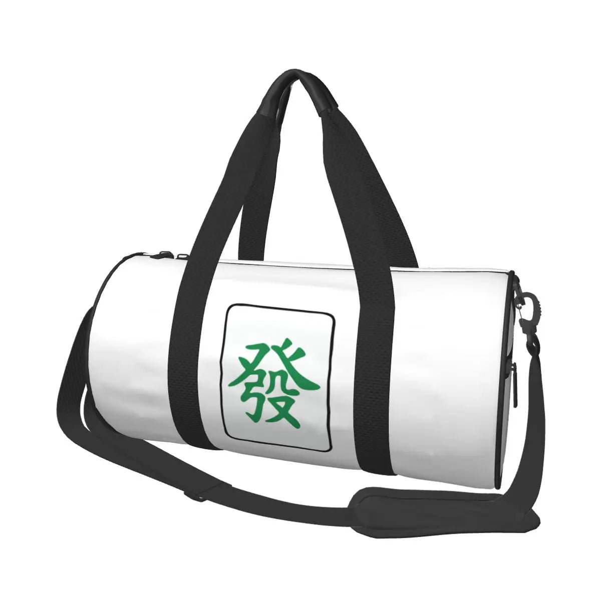 Mahjong Tile Green Dragon Vocan Large Duffle Gym Bag Waterproof Duffle Travel Bags Handbags Fitness bag (mahjong duffle bag)