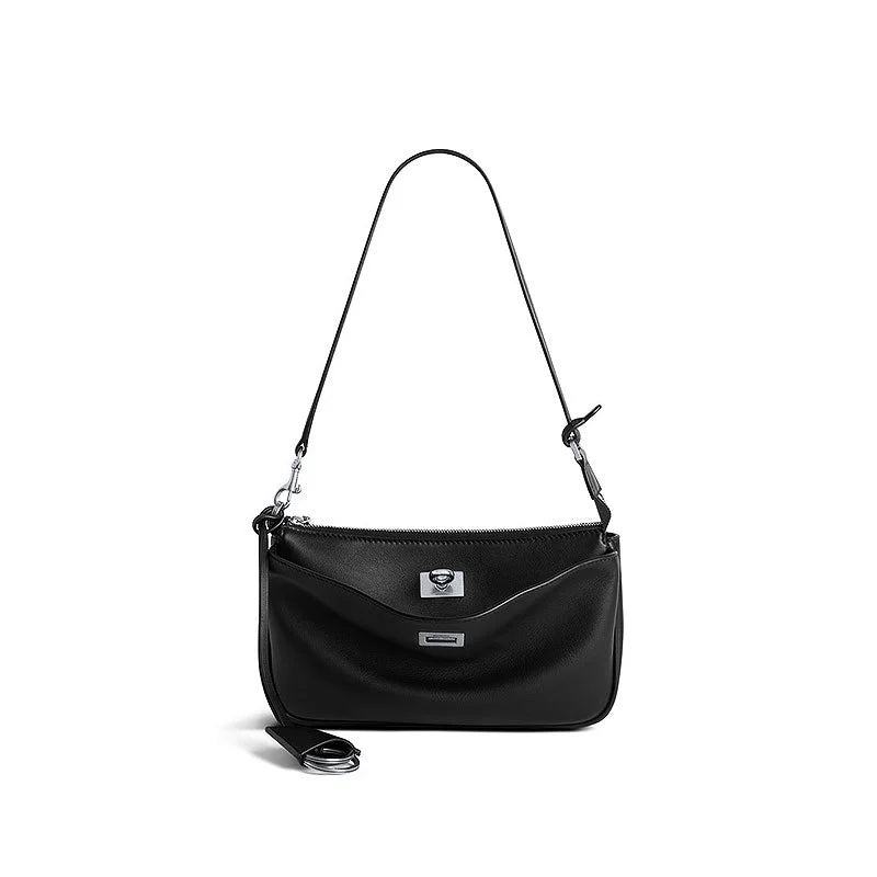 Rodeo Mahjong Bag Soft Hobo One-shoulder Crossbody Underarm Small Square Bag For Female High-grade Lock Small Square Leather Bag (mahjong hobo bag)