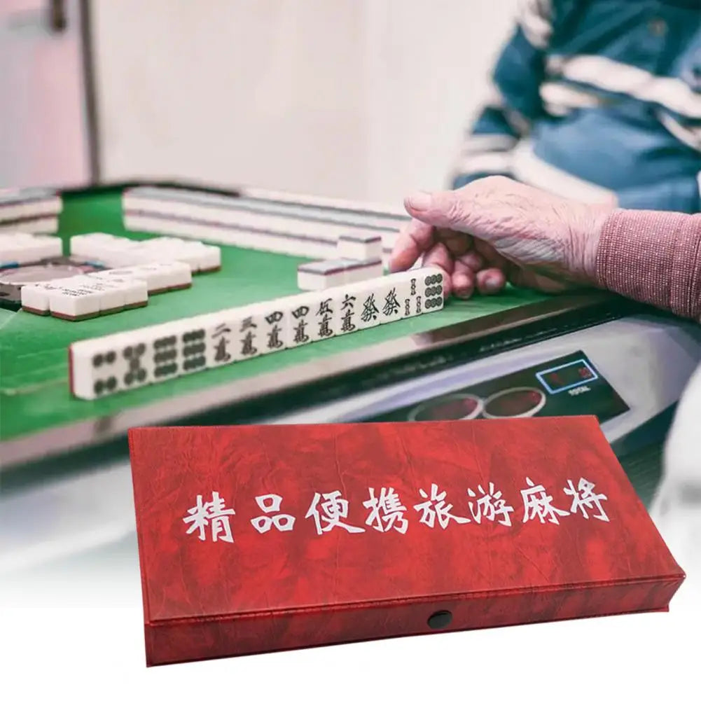 Portable Travel Mahjong Game Portable Mini Mahjong Game Set for Travel Home Parties Lightweight Classic Chinese Mahjong for Fun (portable travel mahjong game)