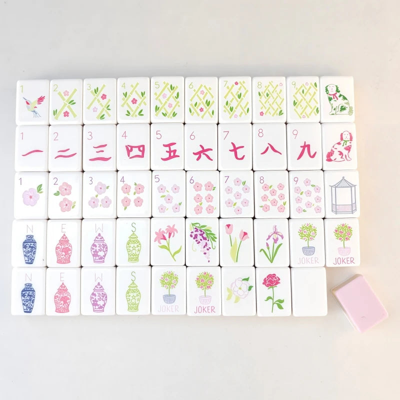 4 Layer Acrylic Mahjong Game American Mahjong Tile Set for Adults 160pcs Mahjong Tiles Portable Family Party Surprise Gifts (american mahjong tiles set)